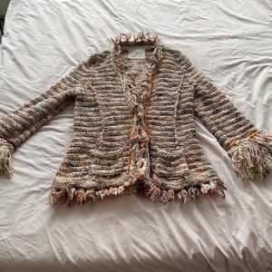 Anthropologie Angel of the North tweed blazer